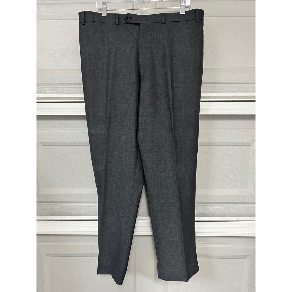 Lauren Ralph Lauren 40x30 Gray Total Comfort Flat Front Wool Dress Men's Pants